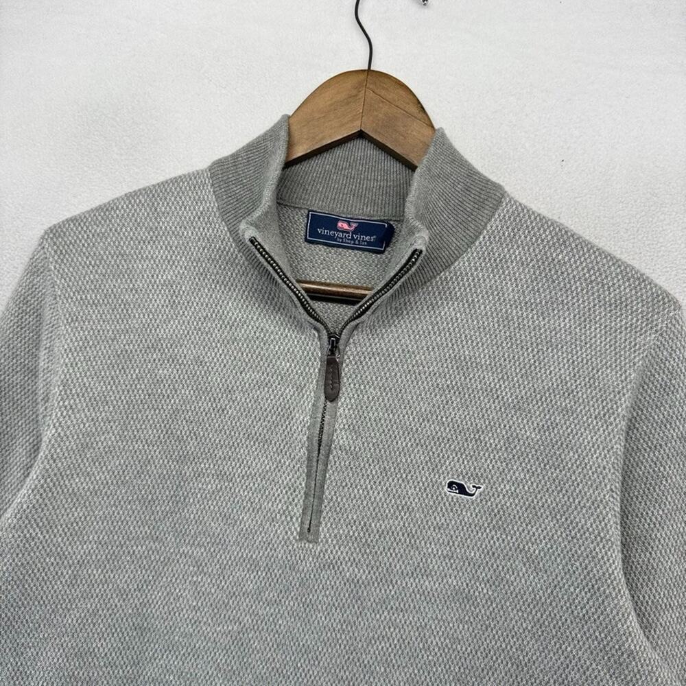 Vineyard Vines Quarter Zip mens medium Sweater Pullover Mock Embroidered Wool